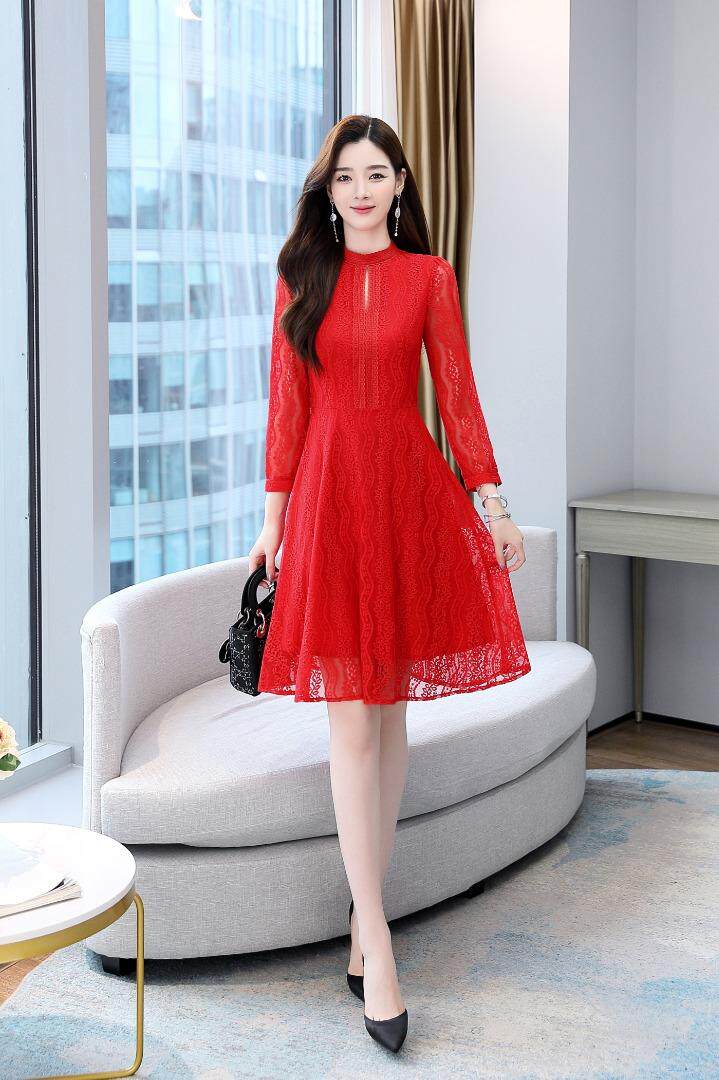 现货，秋季蕾丝小礼服连衣裙，女装婚纱/旗袍/礼服，金典明美