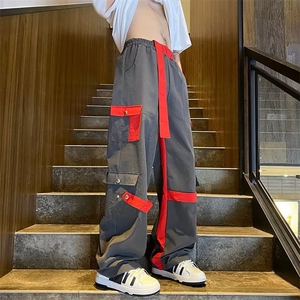潮牌cityboy拼色工装裤男女春秋宽松ins宽松街头高街痞帅冲锋裤图片