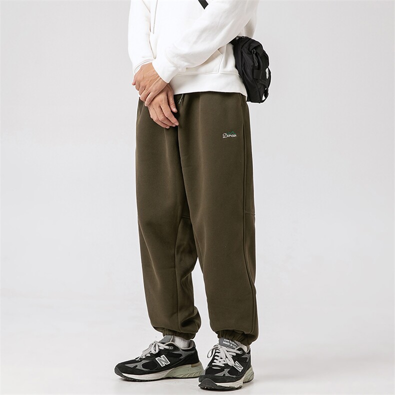 2026冬季新款男装日系宽松加绒加厚运动休闲棉裤束脚卫裤P862-F85,男装休闲裤,电商A101（原外27）