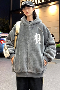 2024冬上新加绒加厚棉衣羊羔绒宽松连帽外套男女 987-P110控价158图片
