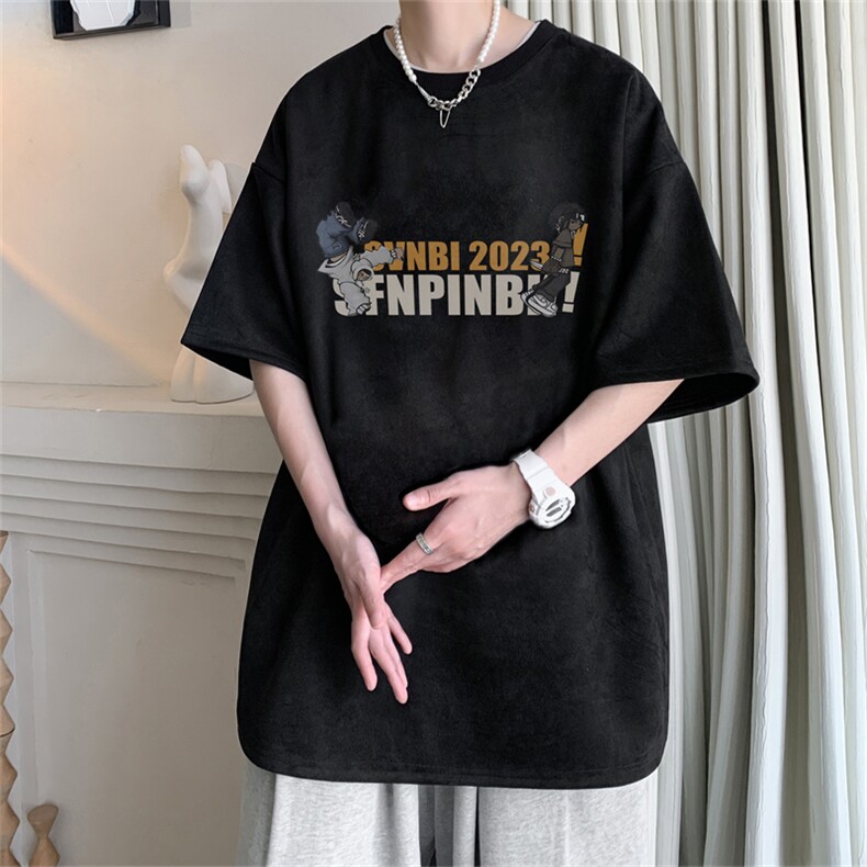 麂皮绒圆领休闲夏季短袖T恤男清凉RT3065-P28控48,男装T恤,电商B370