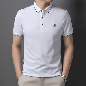 夏季新款男士翻领短袖t恤中年有领男装上衣服休闲POLO衫
