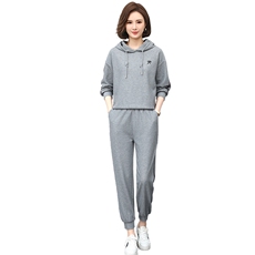 时尚休闲连帽卫衣套装女2022新款宽松显瘦运动服两件套，女装套装/套裙，鑫鑫格