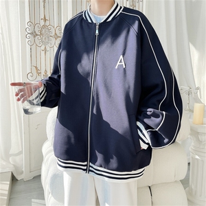 WY208/P75春装新款高品质不起球刺绣卫衣男立领棒球服潮外套图片