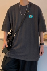 2023夏新款港风宽松圆领时尚短袖T恤上衣T2203-P38，男装T恤，星座914-3