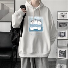 WY2148-P35纯棉连帽卫衣男大码运动帽衫宽松薄外套男，男装卫衣，电商A040
