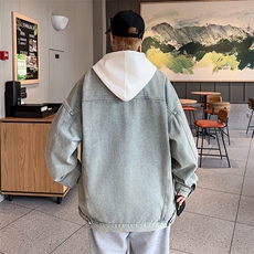 秋冬新品美式复古高街潮牌韩版宽松ins牛仔夹克水洗做旧牛仔男，男装夹克，星座910