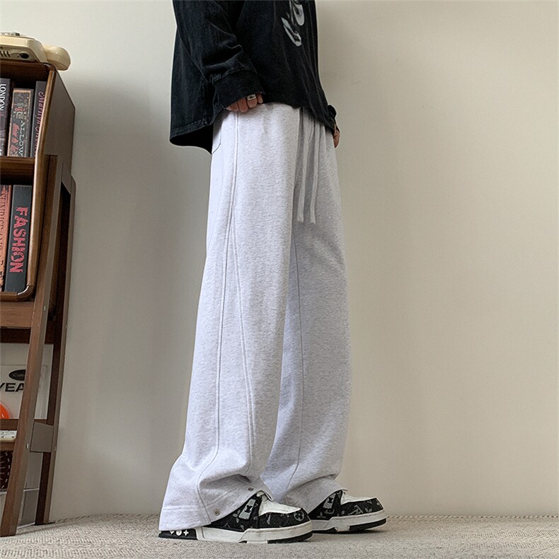 C5388-TP45控价68个性高街纯色休闲裤男春季新款宽松直筒卫裤,男装休闲裤,电商A102-1