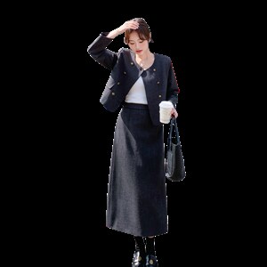 【现货】极简风时尚气质双排扣小香套装2D148-2629-P185-K298图片
