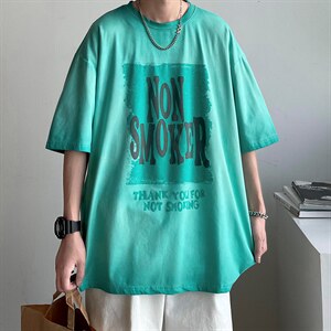 新款短袖港风模特潮牌纯棉手感落肩宽松胖子T恤TC3126-P33控48图片