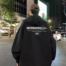 港风夜景时尚连帽冲锋衣夹克A247-F83806P75控98，男装夹克，电商A247
