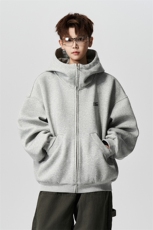 有长图秋冬拉链开衫卫衣男潮嘻哈宽松连帽外套WY00749/P60加绒P65，女装短外套，电商B316
