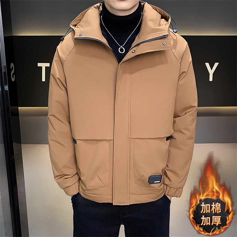 秋冬季二棉夹棉外套新款男士帅气连帽夹克潮流时尚男秋装棉衣，男装夹克，星座715-3