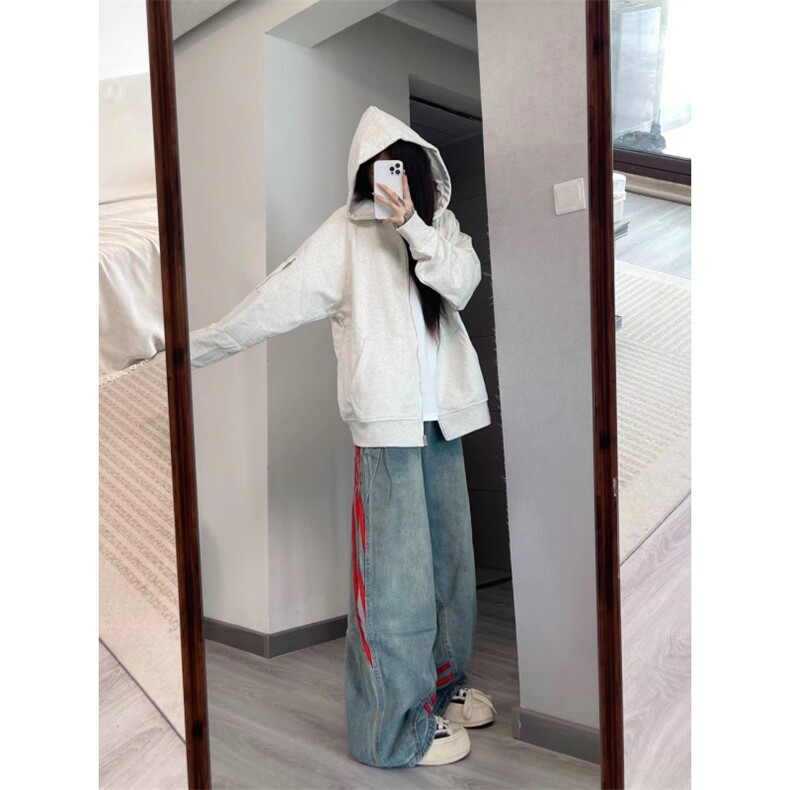【有货】三条杠条纹牛仔裤男女款美式vibe风裤子G8512WW-特P55,男装牛仔裤,星座1007（原301D）