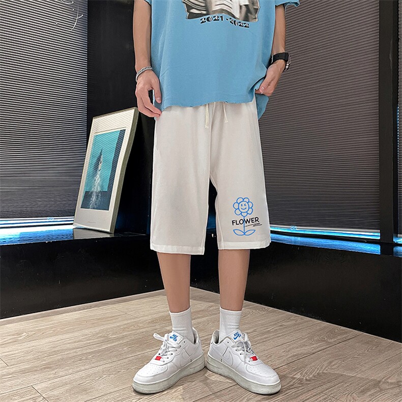QK72274-P25冰丝七分裤男大码速干短裤男五分裤车景风格,男装休闲裤,电商A040
