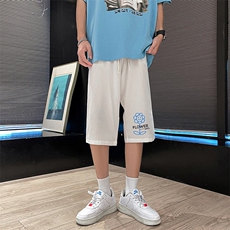 QK72274-P25冰丝七分裤男大码速干短裤男五分裤车景风格，男装休闲裤，电商A040