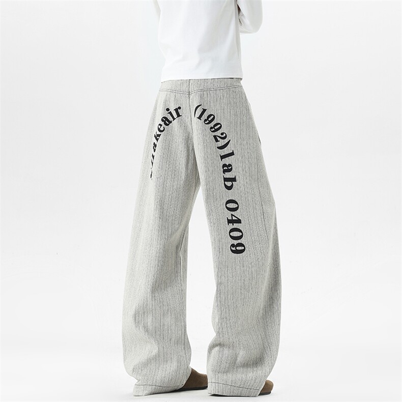 【现货】XZ1218XK055特价P56美式复古字母印花竖条纹休闲裤西裤，男装西裤，星座1218（原611-3）