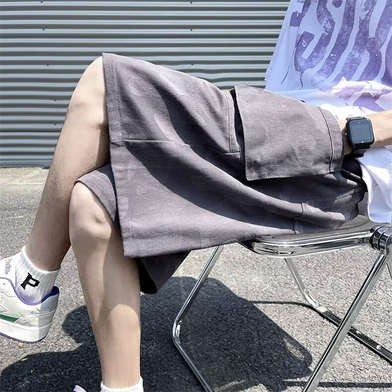迷彩工装短裤男款夏季潮牌运动五六分裤2023休闲裤子671P38,男装休闲裤,星座410-2