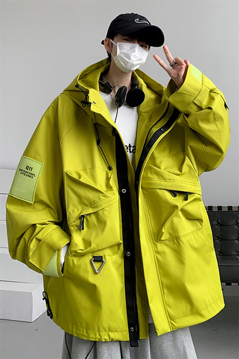 8XL-M特大码冲锋衣防水宽松工装风男夹克外套JK1306P90控118,男装夹克,电商D206-1