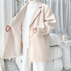 N9109/P90秋冬新款呢料毛呢西服男宽松外套上衣潮流宽松呢大衣，男装西服，电商A141