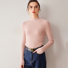 秋冬气质百搭套头衫女羊绒衫打底纯色半高圆领，女装羊绒衫，戎叶云台