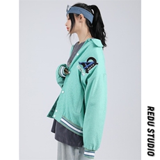 2023秋款时尚刺绣夹克男女中性风青少年潮牌棒球服外套8007-P85，男装夹克，电商A441-1