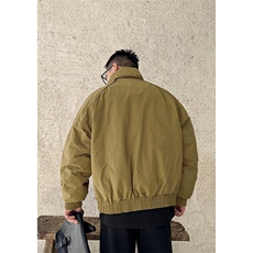 现货美式高街休闲夹克冬季三防立领纯色户外工装加厚棉服外套，男装夹克，电商A486