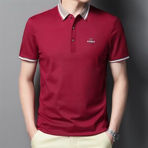 夏季新款男士翻领短袖t恤中年有领男装上衣服休闲POLO衫图片