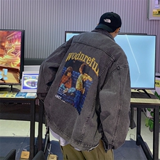 春季港风大码不一样情侣学生印花牛仔外套男JK552-P6588，男装夹克，星座912-1（原星座914-5）
