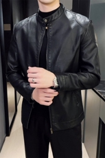 2024秋冬皮衣夹克修身立领PU皮衣外套男py5908-p88M-4XL，男装皮衣，电商D303