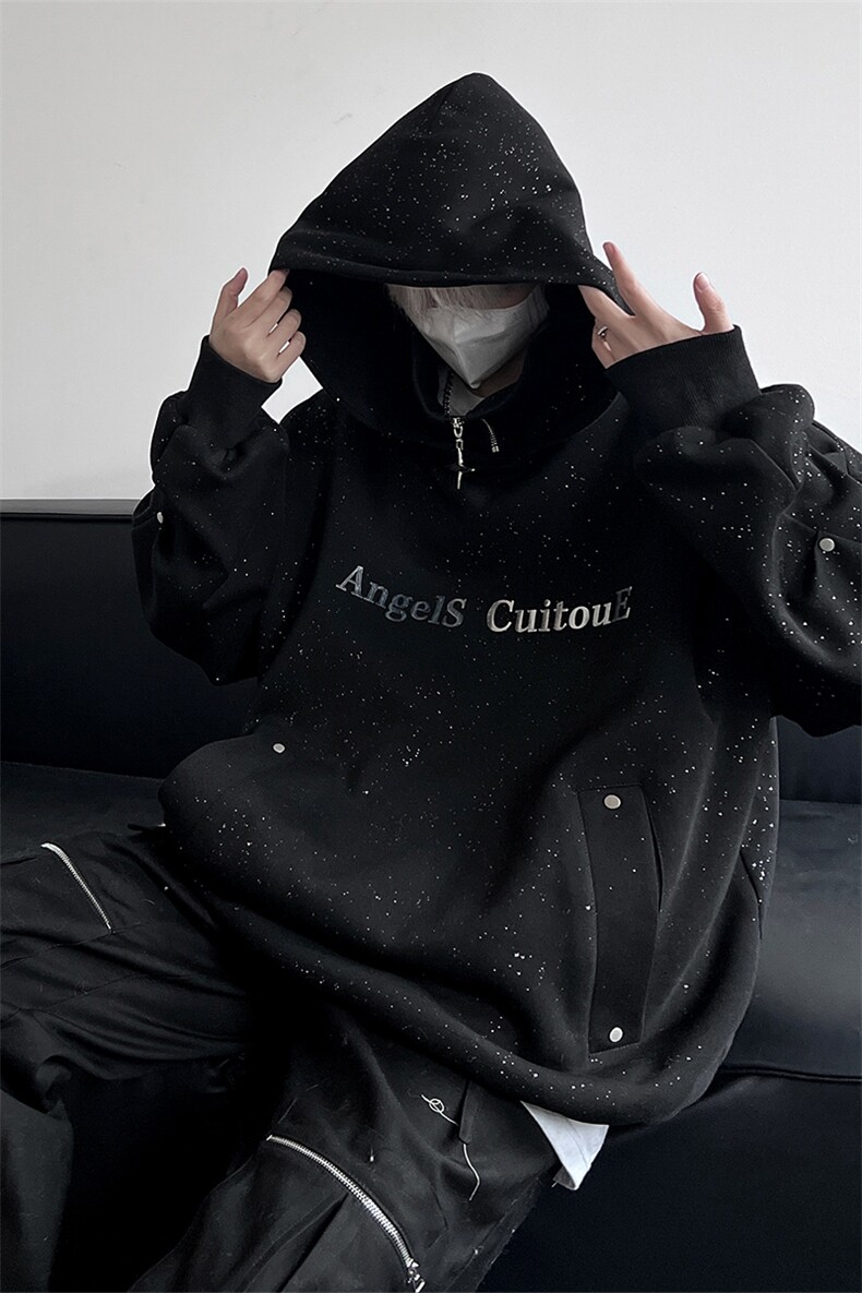 闪粉星空卫衣CT2313-TP80控价108个性印花连帽卫衣宽松上衣男,男装卫衣,电商A102-1