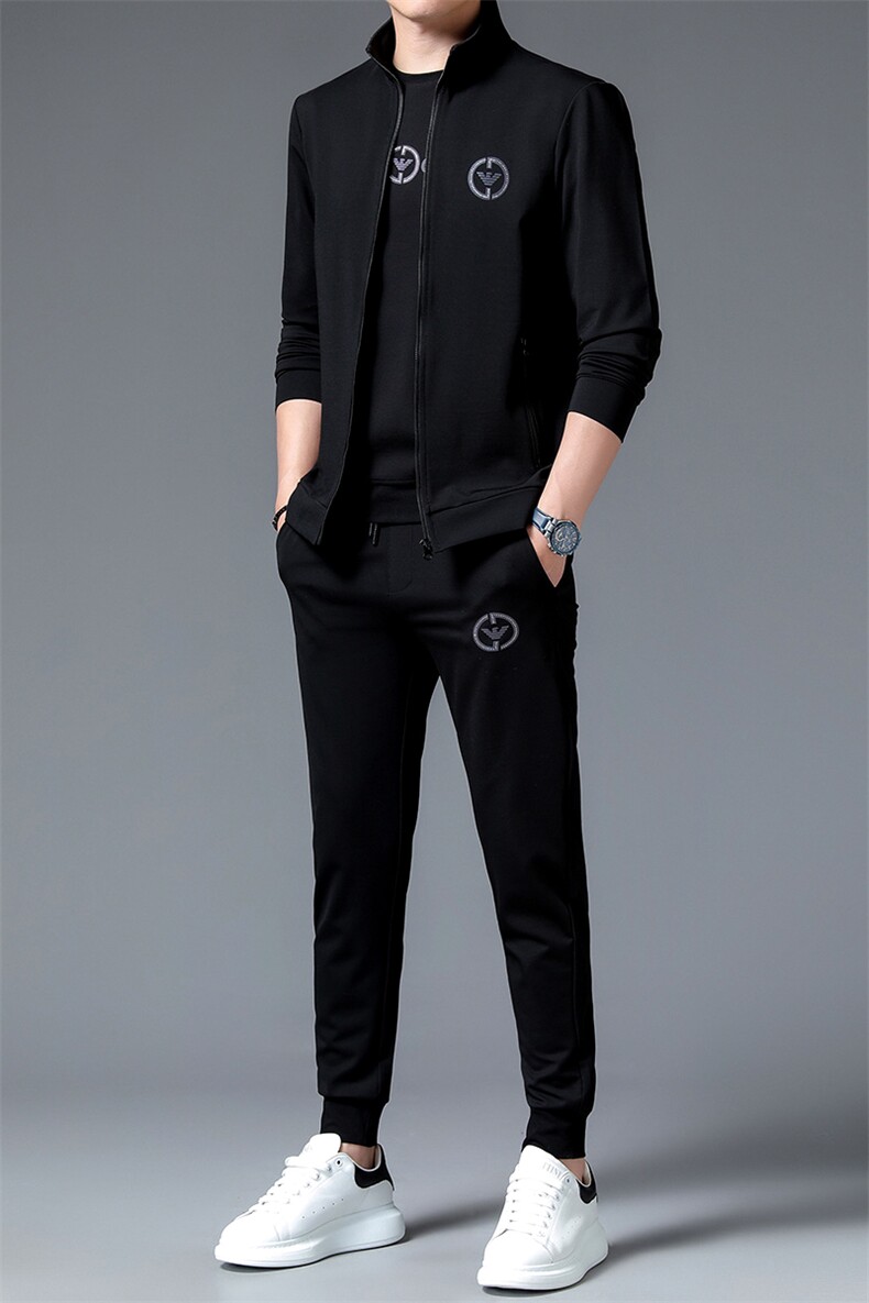 中老年套装男春秋季2023年新款中年爸爸休闲运动服男士夹克两件套,男装休闲套装,电商B212（原钱塘6029）