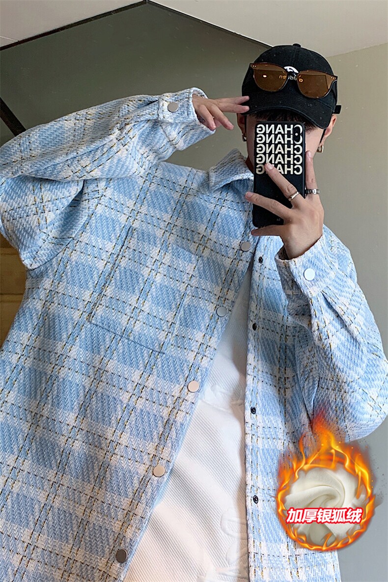 特P65无差价改小香风大码加厚棉服男银狐绒加绒外套J547J加绒,男装棉衣,电商A001