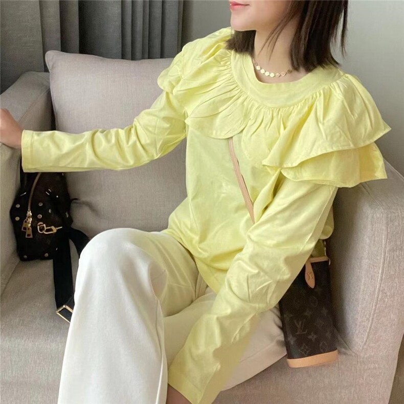 春装新款，韩版木耳边，其它，简单小珍