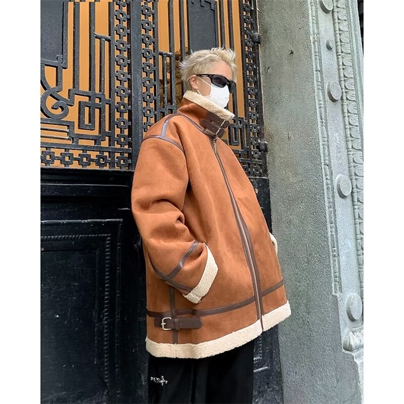 麂皮绒一体羊羔棉衣男冬季棉袄外套M2801P95,男装棉衣,星座1116-2