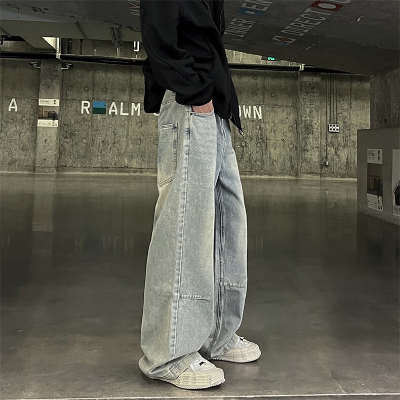 902-3021-P39现货一直做复古牛仔裤男女同款直筒宽松阔腿版型，男装牛仔裤，星座902A