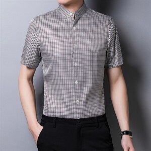 短袖衬衫男装2023夏季新款潮流时尚百搭宽松休闲衬衣男图片