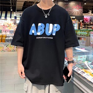 夏季潮牌男士短袖t恤男潮流上衣服情侣半袖体恤衫T585P23图片