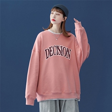 春季小众衣服2024年新款韩版字母宽松显瘦长袖卫衣W167P30控48，男装卫衣，A247A