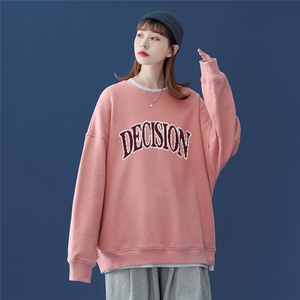 春季小众衣服2024年新款韩版字母宽松显瘦长袖卫衣 W167 P30控48图片