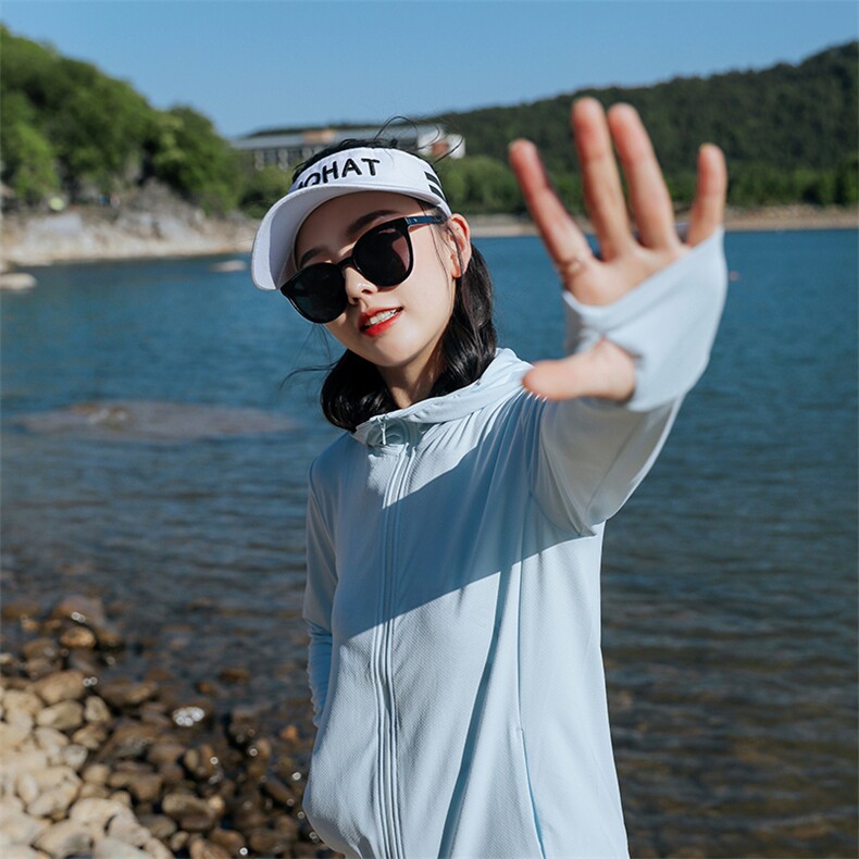 防晒衣女短款2024新款户外防紫外线防晒外套护手腕皮肤衣服薄，女装防晒衣，可可小西