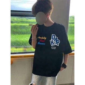 万针全刺绣工艺抖音得物高品质260克重磅纯棉双纱美式高街短袖T恤图片