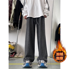 05冬季宽松加绒糯米裤坠感阔腿运动裤XZ211-1-K2355-P60加绒P65，女装休闲裤，星座211-1
