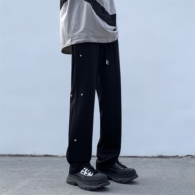 B221美式ins高街小众排扣直筒休闲西裤LK23008-P60控78,男装休闲裤,电商B221