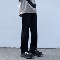 B221美式ins高街小众排扣直筒休闲西裤LK23008-P60控78，男装休闲裤，电商B221