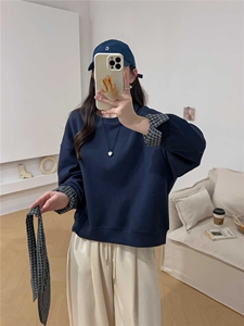 设计款卫衣假两件长袖好看百搭图片