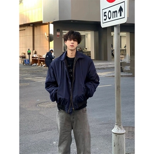 网图有货藏青色飞行夹克棒球服外套男女J505-特P40
