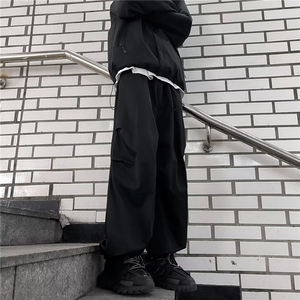休闲裤男女韩版潮流阔腿高街帅气2024春季季新款ins长裤K4715-P34图片