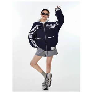 1506-1/JW1161/P45美式三条杠棒球服男秋季重磅潮牌条纹运动夹克图片