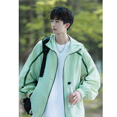 港风连帽滚边设计防晒衣男情侣潮牌防晒服男FS77005P45控68，男装防晒衣，星座227-7